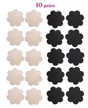 10 Pairs Womens Sexy Pasties Disposable Pasty Set Stain Nipple Cover Multi Design