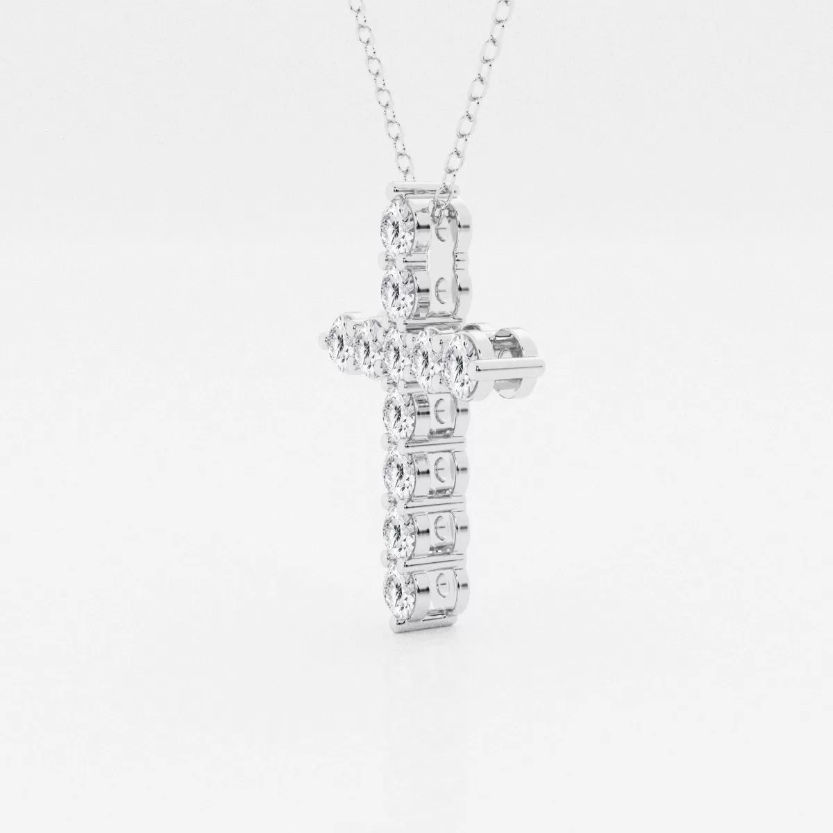 1.0 TCW Round Moissanite Diamond Cross Necklace