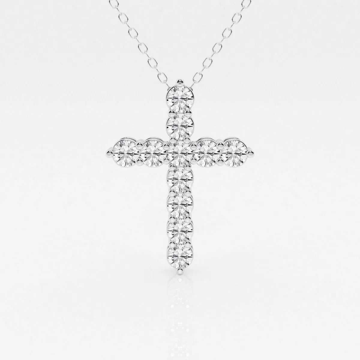 1.0 TCW Round Moissanite Diamond Cross Necklace