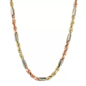 14k Tri color solid valentin chain-224424