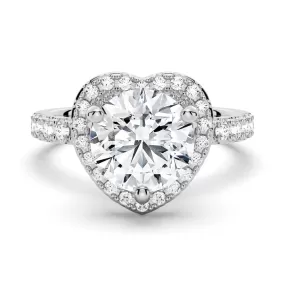 3 CT. Brilliant Heart Moissanite Halo Engagement Ring