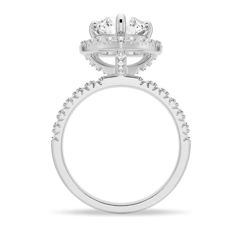 3 CT. Brilliant Heart Moissanite Halo Engagement Ring