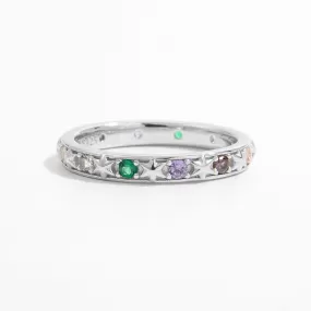 925 Sterling Silver Inlaid Zircon Ring