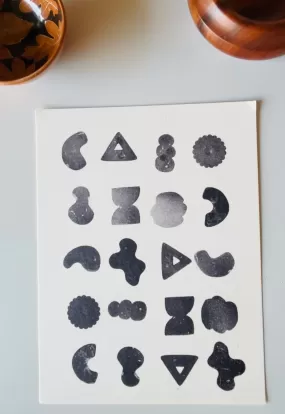 Abstract Shapes Black Print