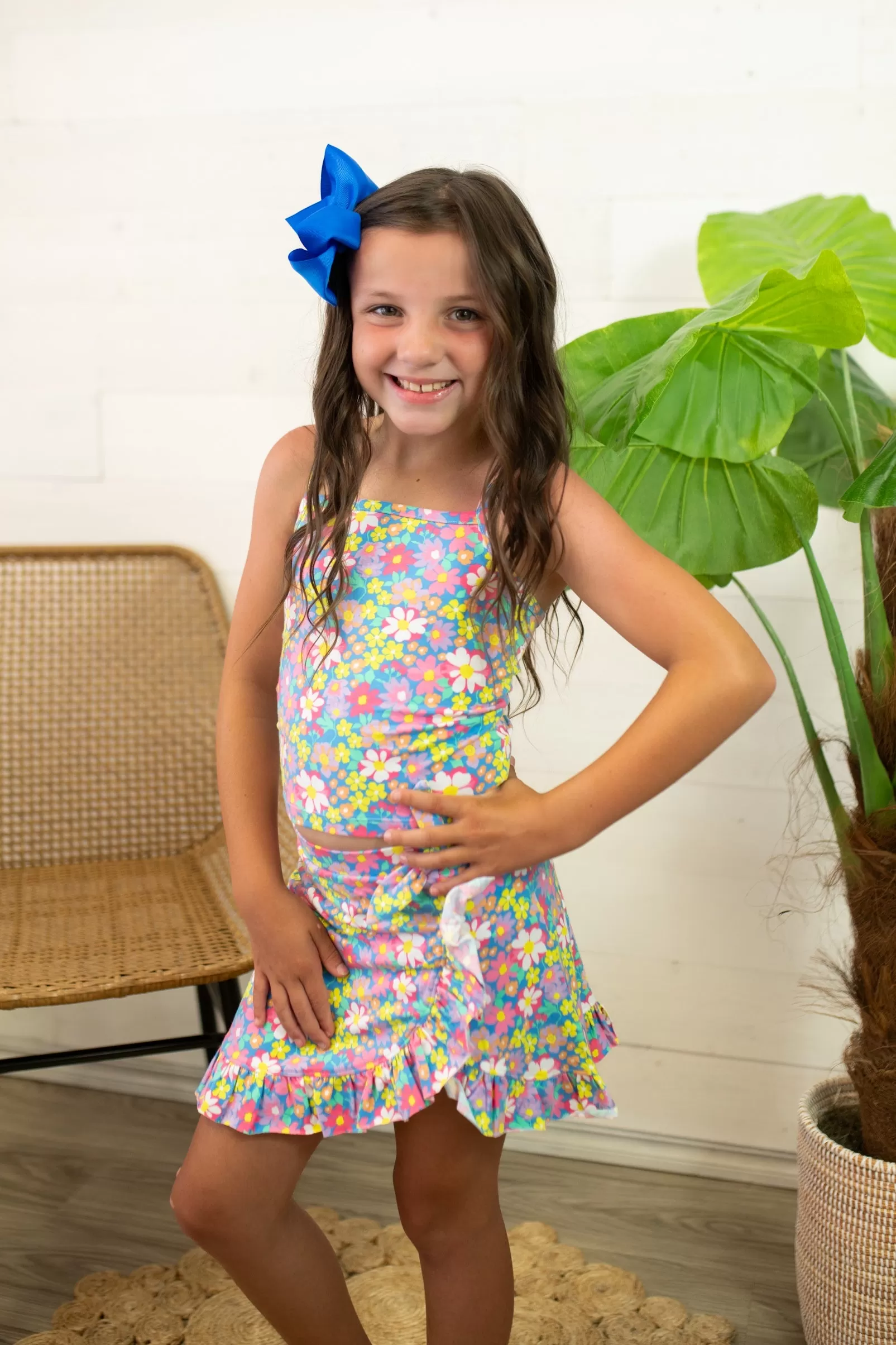 All Over Floral Printed Tween Tank