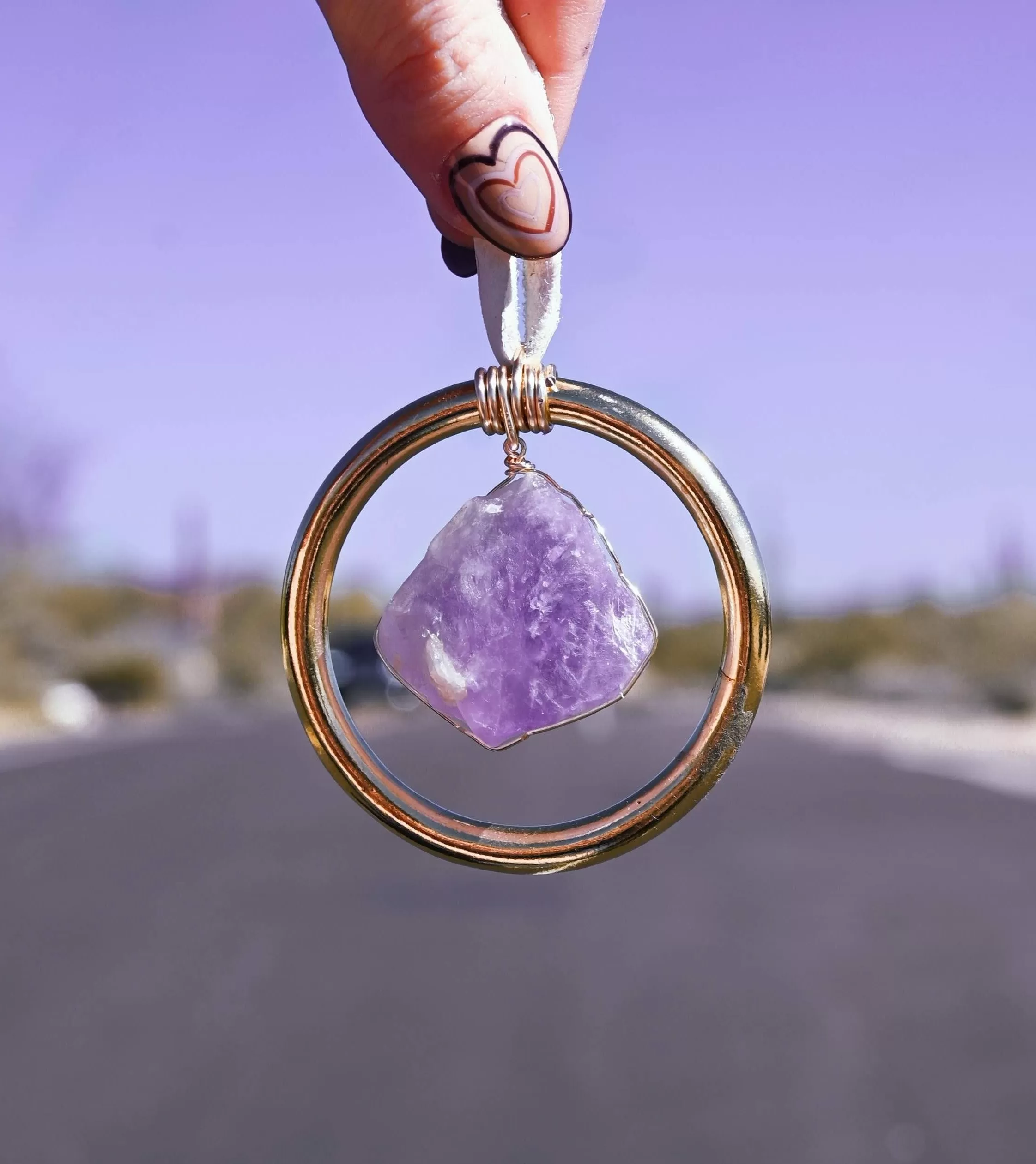 Amethyst Gemstone Car Charm