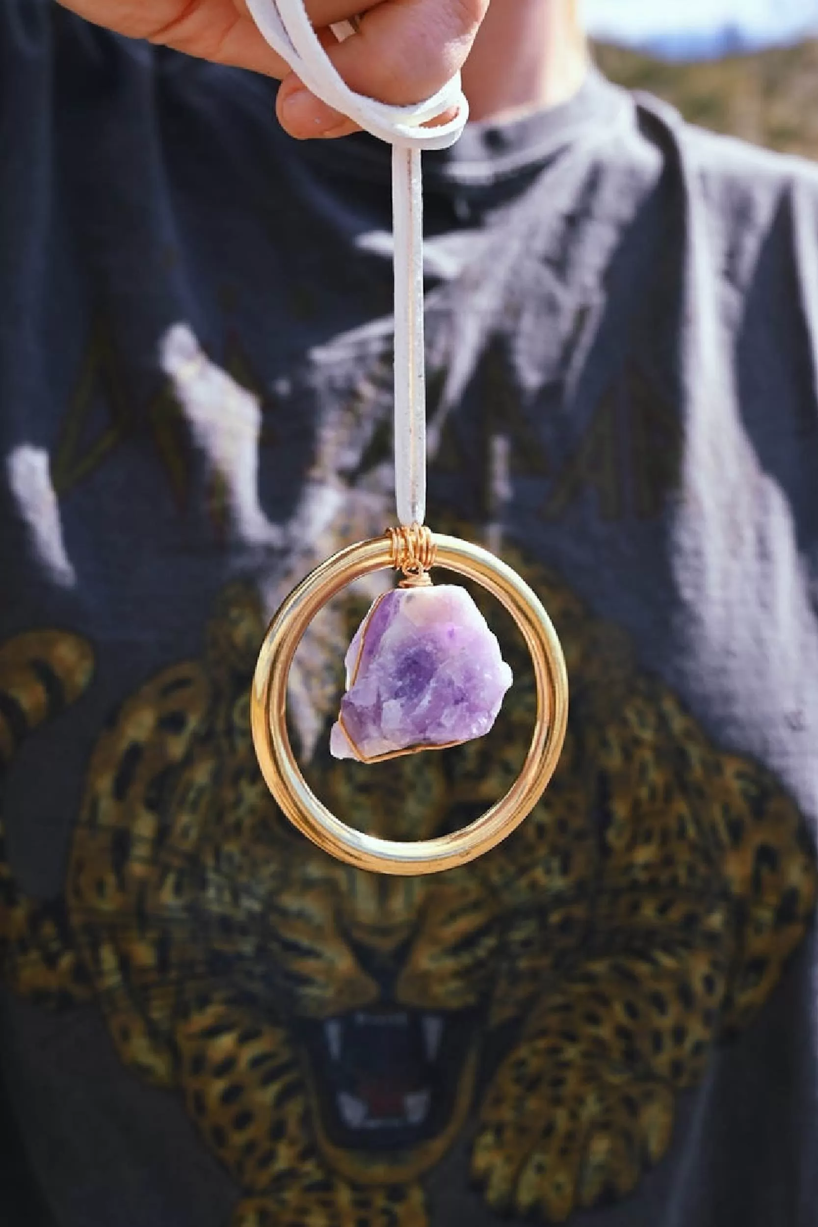 Amethyst Gemstone Car Charm