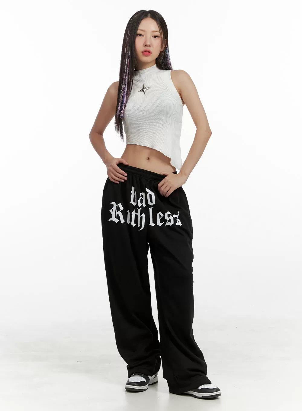 Asymmetrical Mock Neck Crop Sleeveless Top OL408