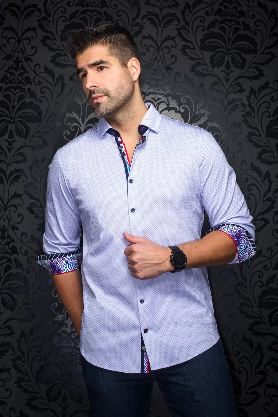 Au Noir Stretch Shirt | Miron Lavender