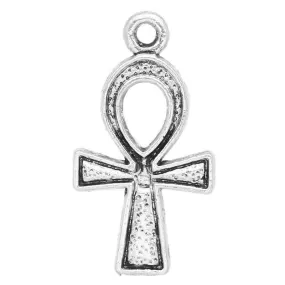 AVBeads Pagan Charms Ankh Charms Silver 25mm x 14mm Metal Charms 4pcs