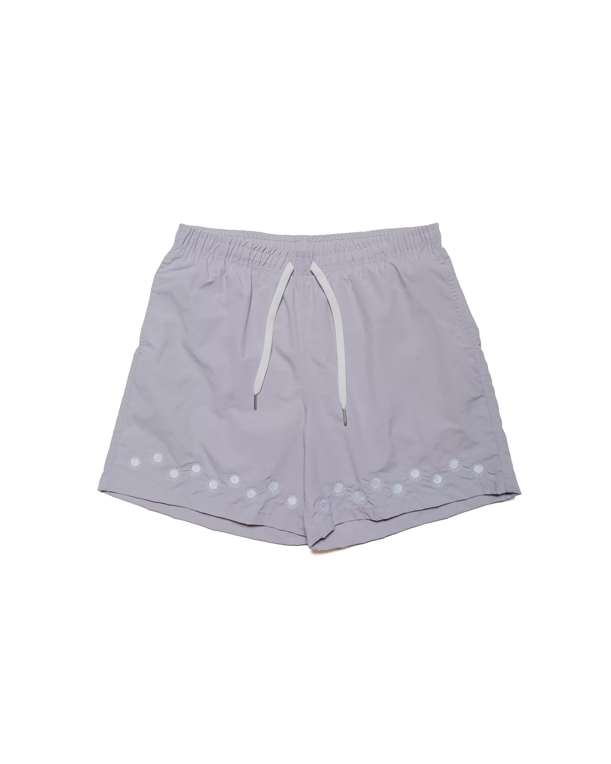 Bather Lavender Embroidered Sun Swim Trunk