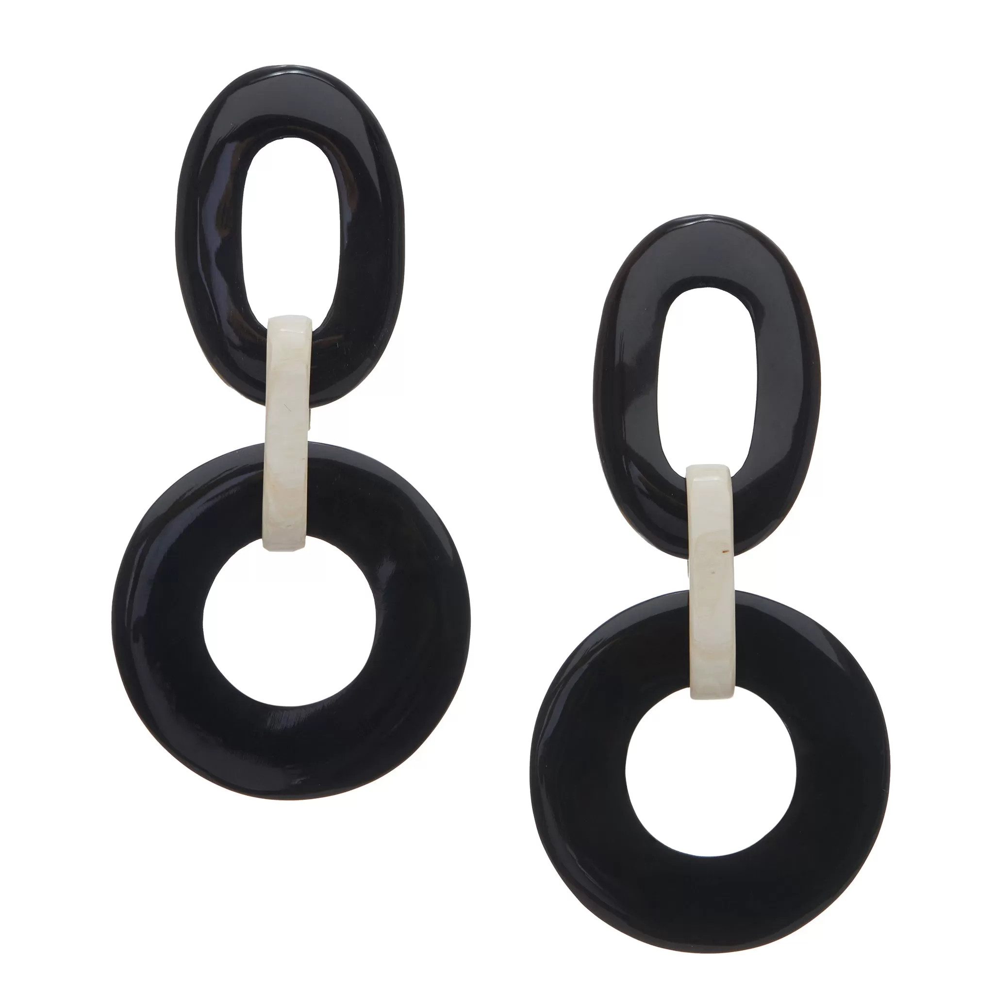 Black And Light Horn Earring