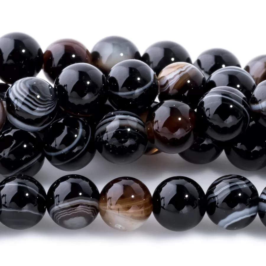 Black Eye Agate 6mm Round 15-16 Inch