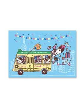  Blue Minibus Party  Card