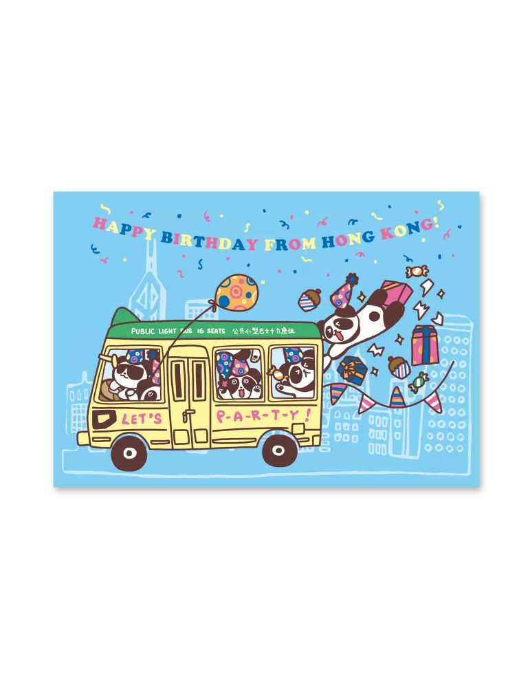  Blue Minibus Party  Card