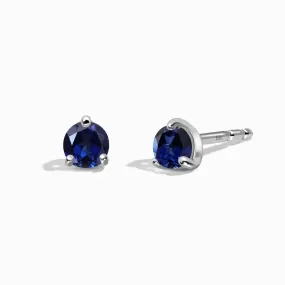 Blue Sapphire Solid Round Studs - September Birthstone