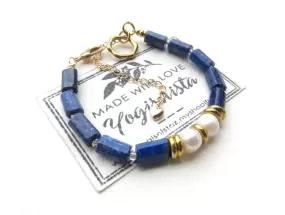 Bora Bora Freshwater Pearl and Blue Lapis Lazuli Bracelet