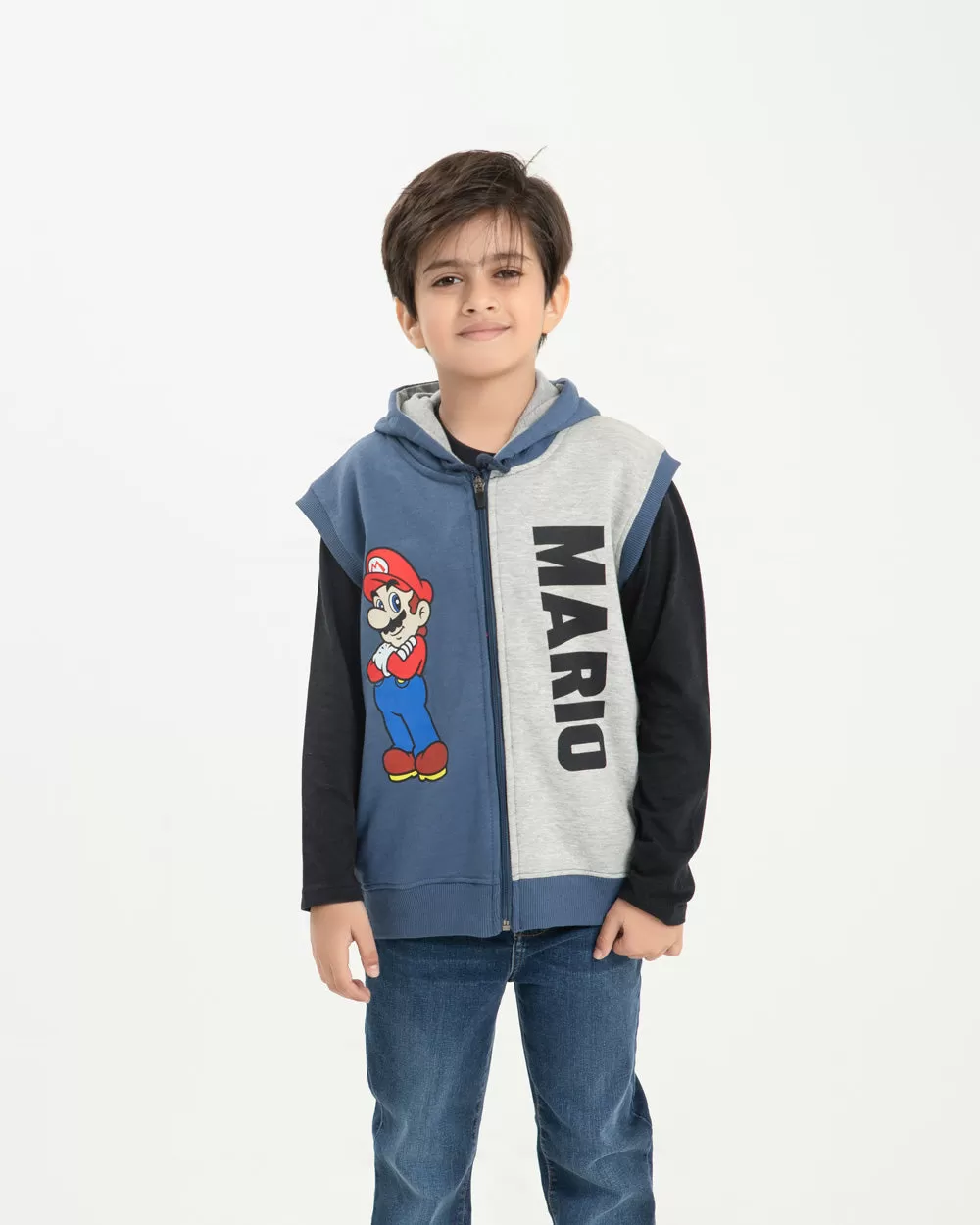 Boy's Graphic S/L Zipper Hood