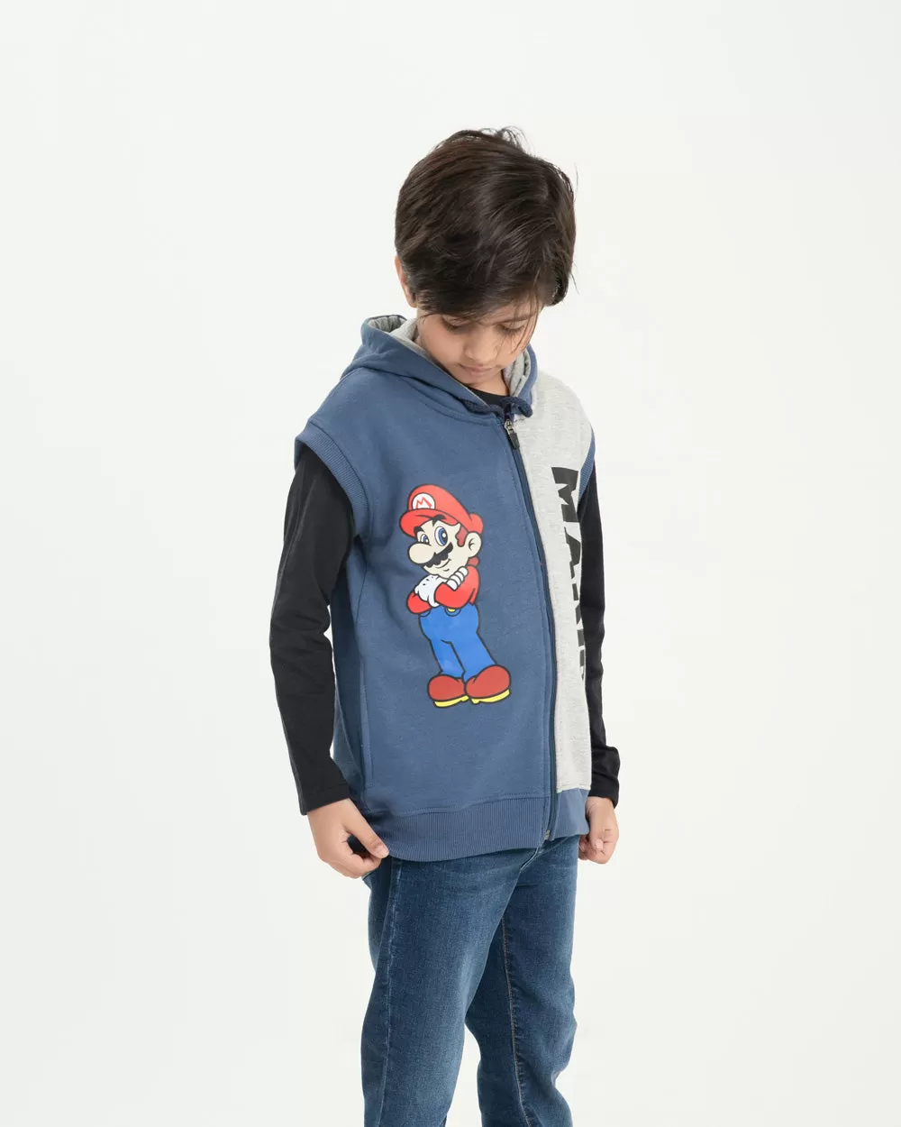 Boy's Graphic S/L Zipper Hood