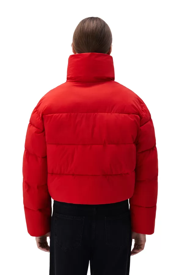 Brekka short women's down jacket Toulouse red