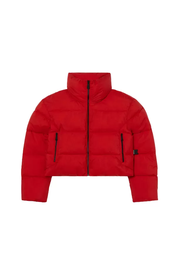 Brekka short women's down jacket Toulouse red