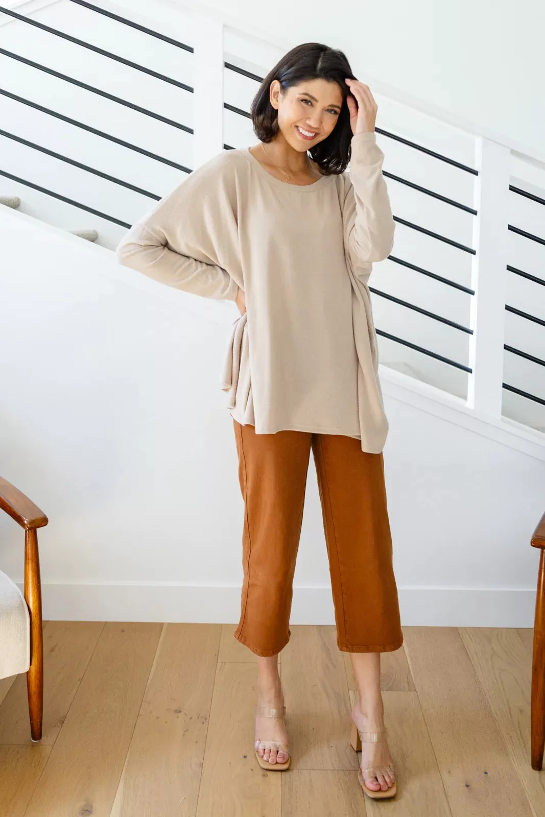 Briar High Rise Control Top Wide Leg Crop Jeans in Camel-- Use the code SPRINGJB for 20% off!