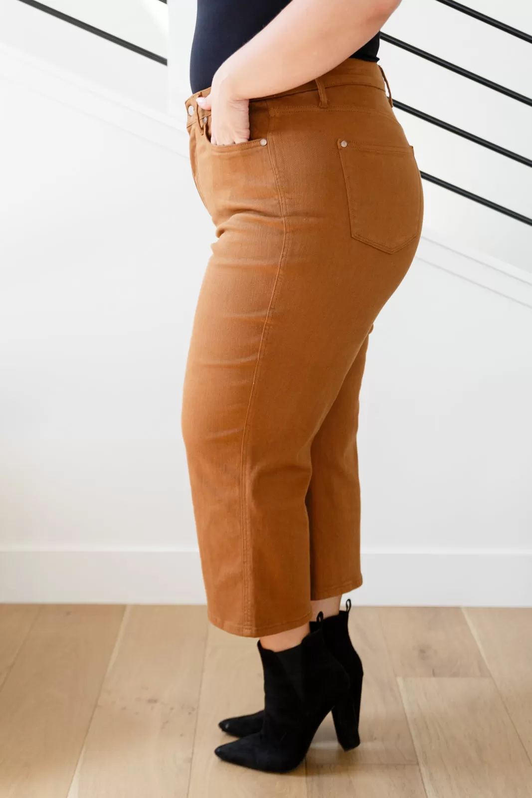 Briar High Rise Control Top Wide Leg Crop Jeans in Camel-- Use the code SPRINGJB for 20% off!