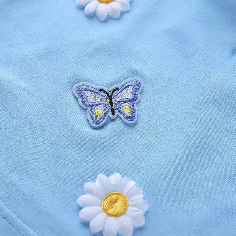 “BUTTERFLY FLOWER EMBROIDERY”SLING VEST BY22255