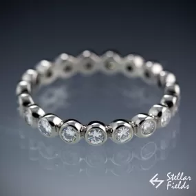 Canadian Diamond Eternity Wedding Band - Minimal, Modern, Bezel Set Ring