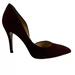 Charlotte Olympia Plum Suede 100 D'Orsay Heels 39