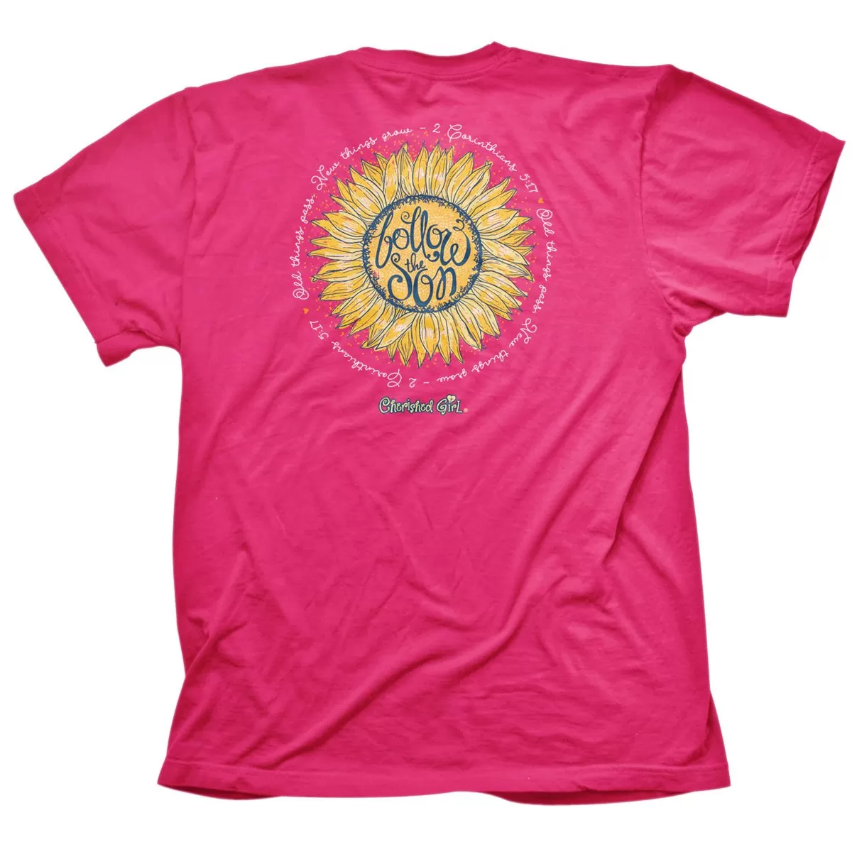 Cherished Girl Follow the Son Sun Jesus Sunflower Girlie Christian Bright T Shirt