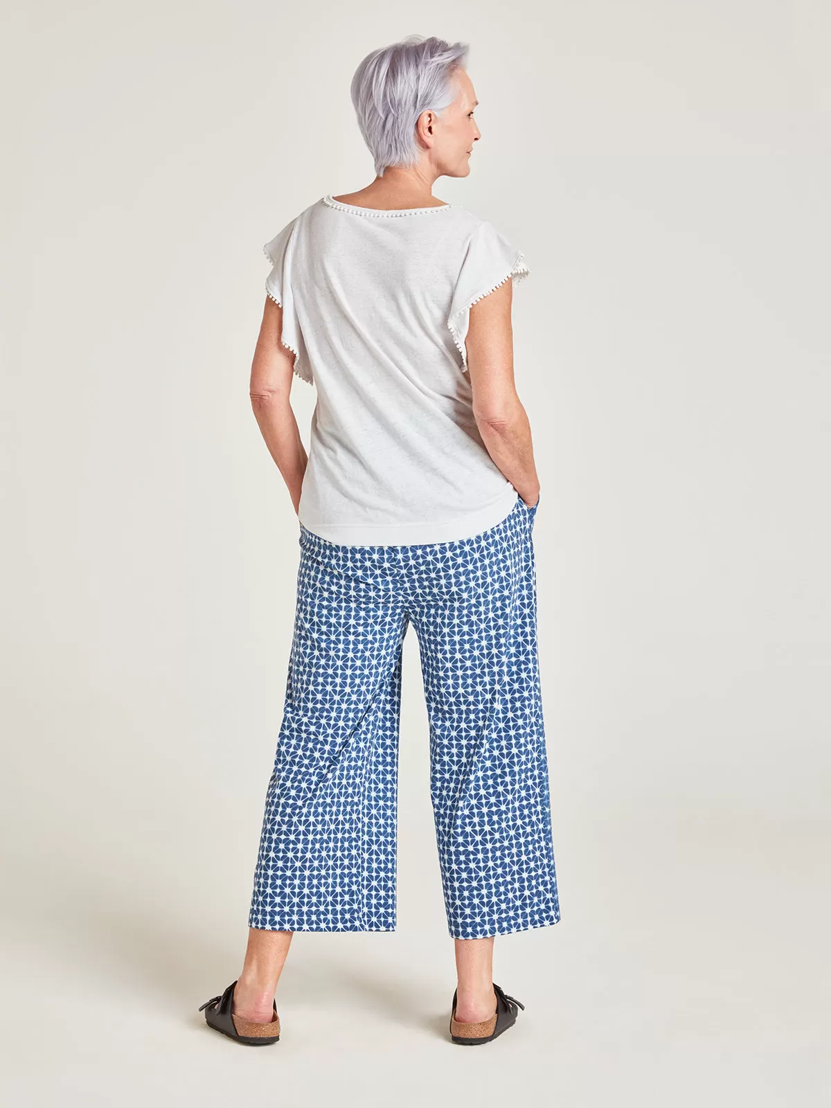 Clementine Organic Cotton Jersey Culotte - Navy