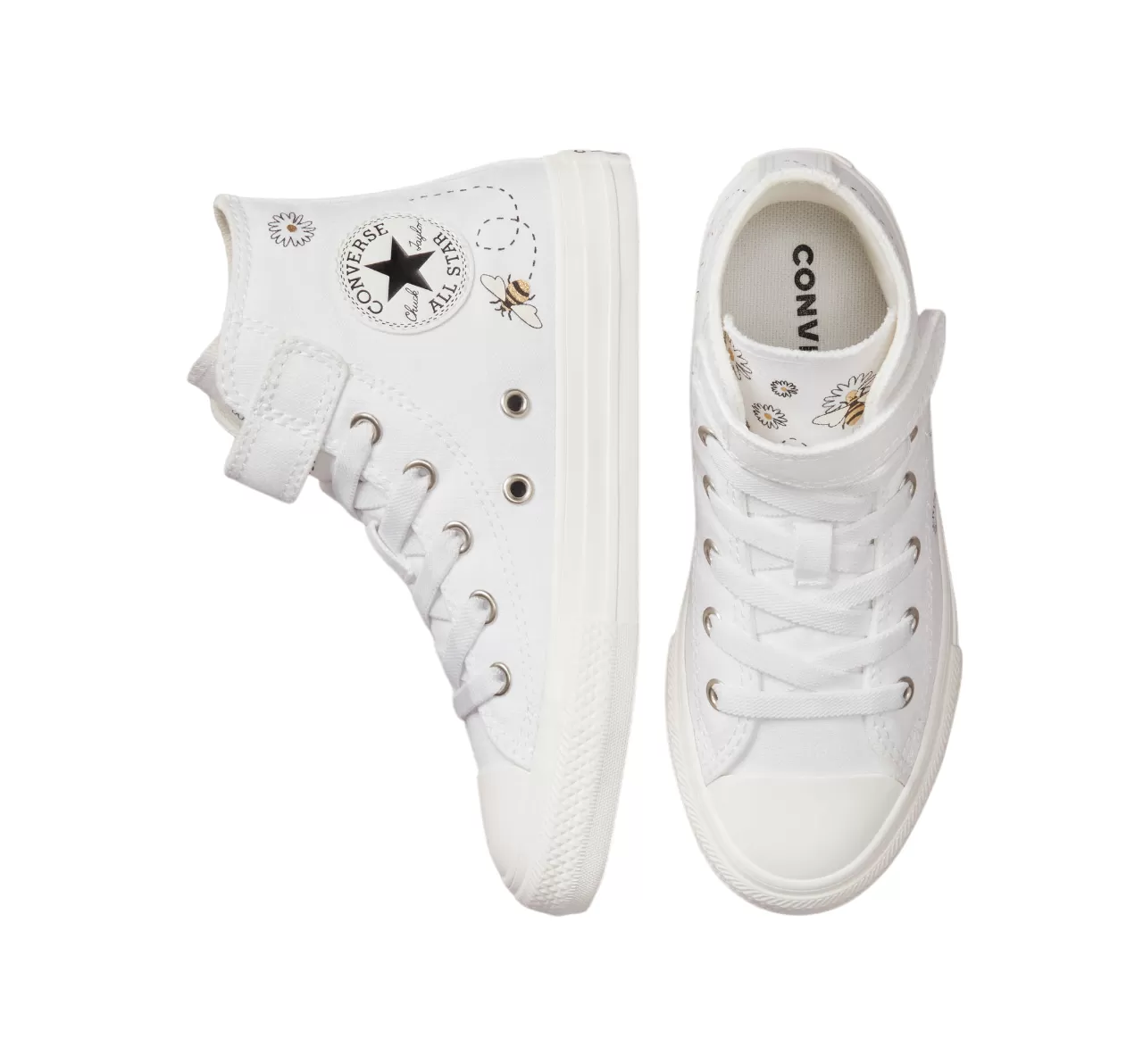 Converse Chuck Taylor All Star Easy-On Bees high canvas shoe A01619C white-black-yellow 