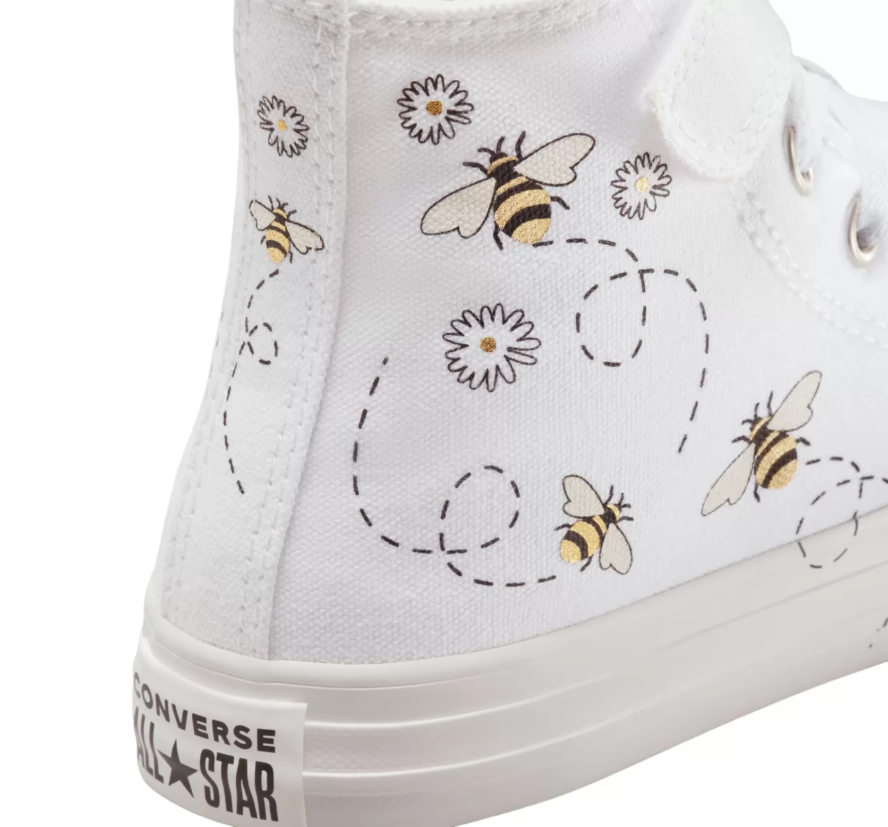 Converse Chuck Taylor All Star Easy-On Bees high canvas shoe A01619C white-black-yellow 