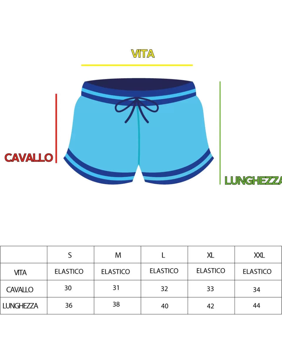 Costume Uomo Boxer Summer Fantasia a Righe Elastico Verde Tasche GIOSAL-SU1200A