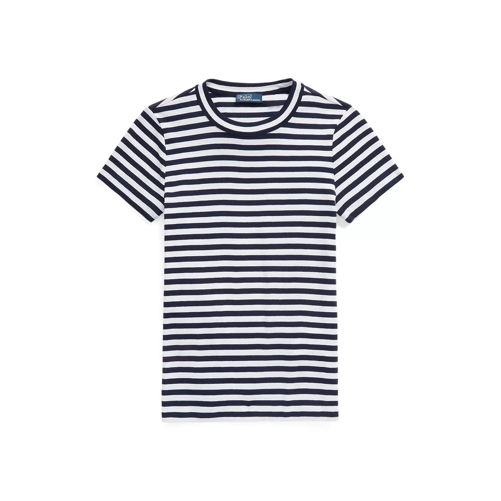 Cotton Crewneck Tee - Stripe - Cruise Navy/White