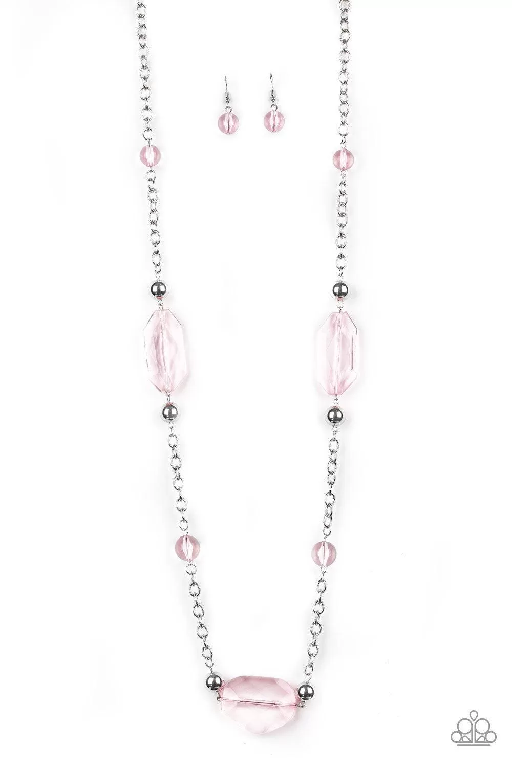 Crystal Charm Pink Necklace - Paparazzi Accessories