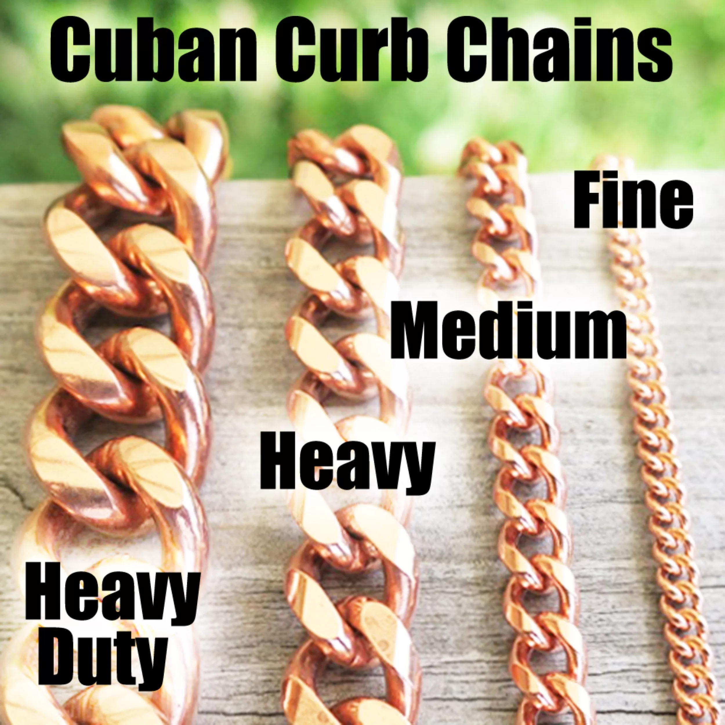 Custom Bracelet Chain Solid Copper 10mm Heavy Cuban Curb Chain Bracelet CB76M Custom Size Copper Bracelet Chain