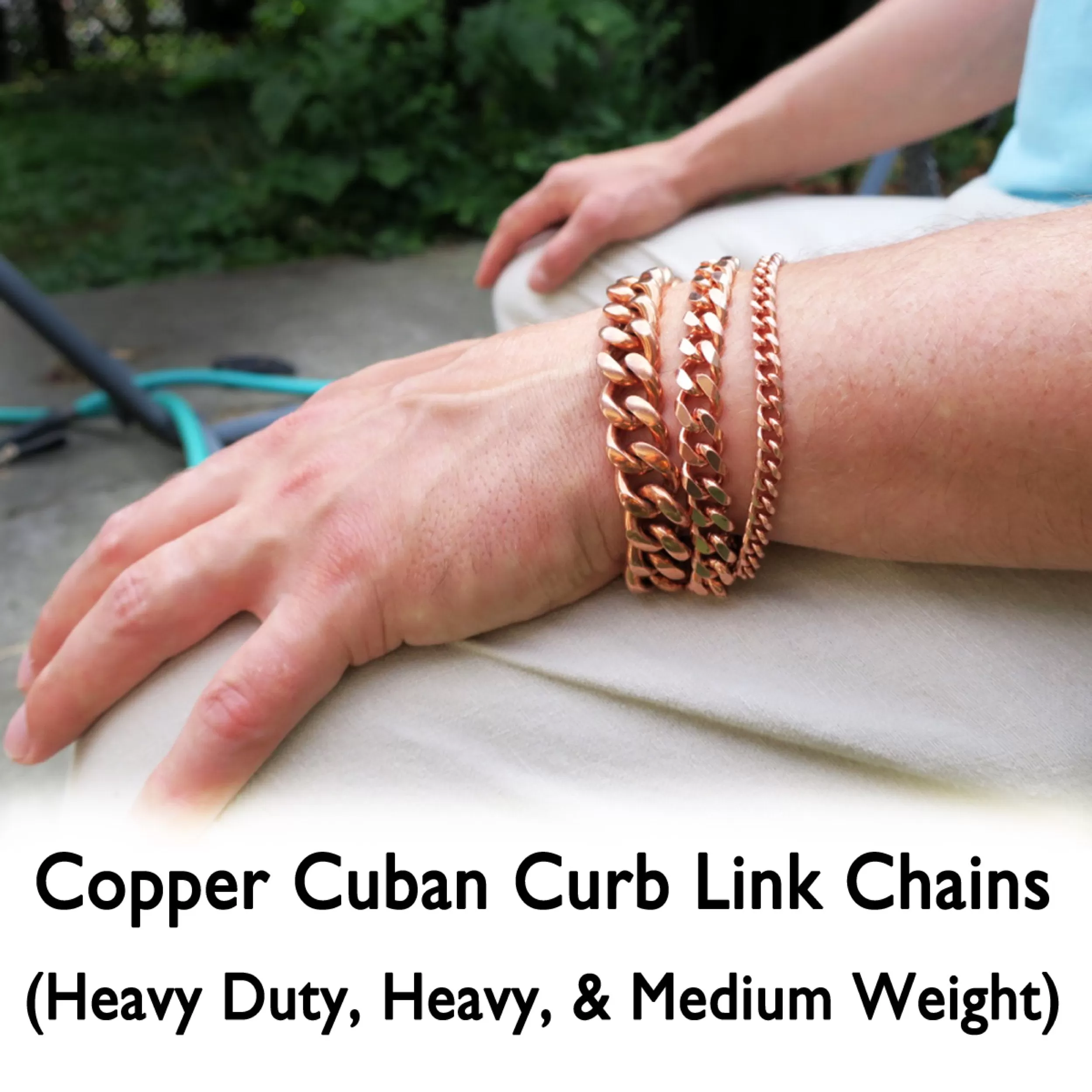 Custom Bracelet Chain Solid Copper 10mm Heavy Cuban Curb Chain Bracelet CB76M Custom Size Copper Bracelet Chain