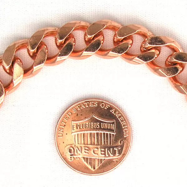 Custom Bracelet Chain Solid Copper 10mm Heavy Cuban Curb Chain Bracelet CB76M Custom Size Copper Bracelet Chain