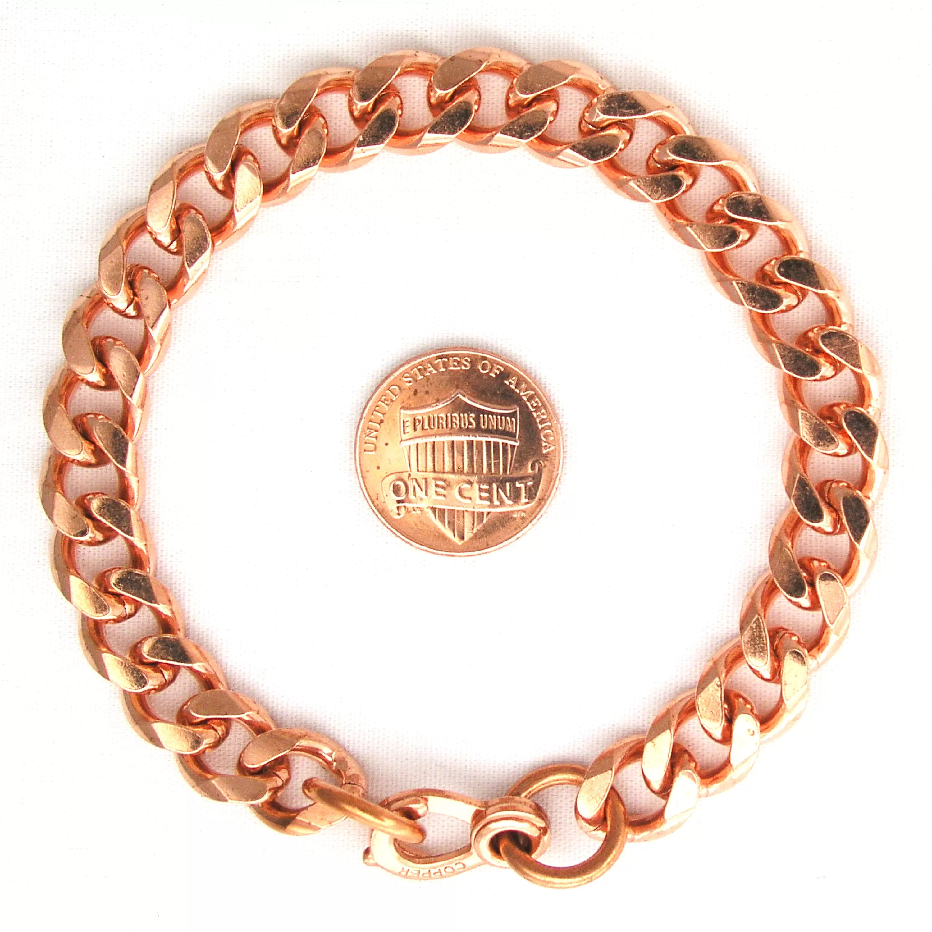 Custom Bracelet Chain Solid Copper 10mm Heavy Cuban Curb Chain Bracelet CB76M Custom Size Copper Bracelet Chain