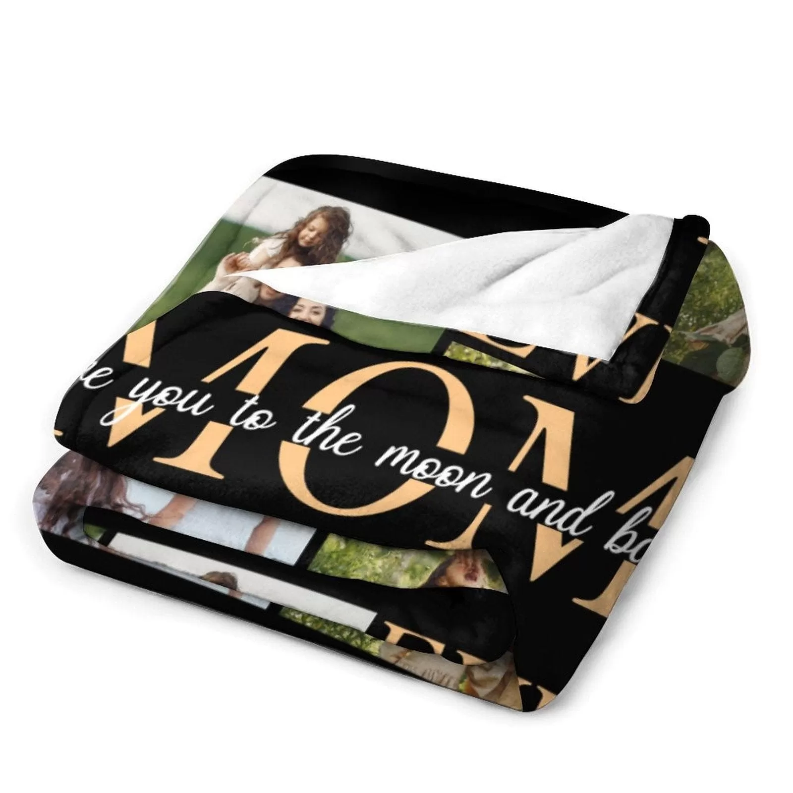 Custom Photo Best Mom Black Anti-pilling Flannel Blanket Personalized Mother's Day Blanket Gifts For Best Mom And Grandma