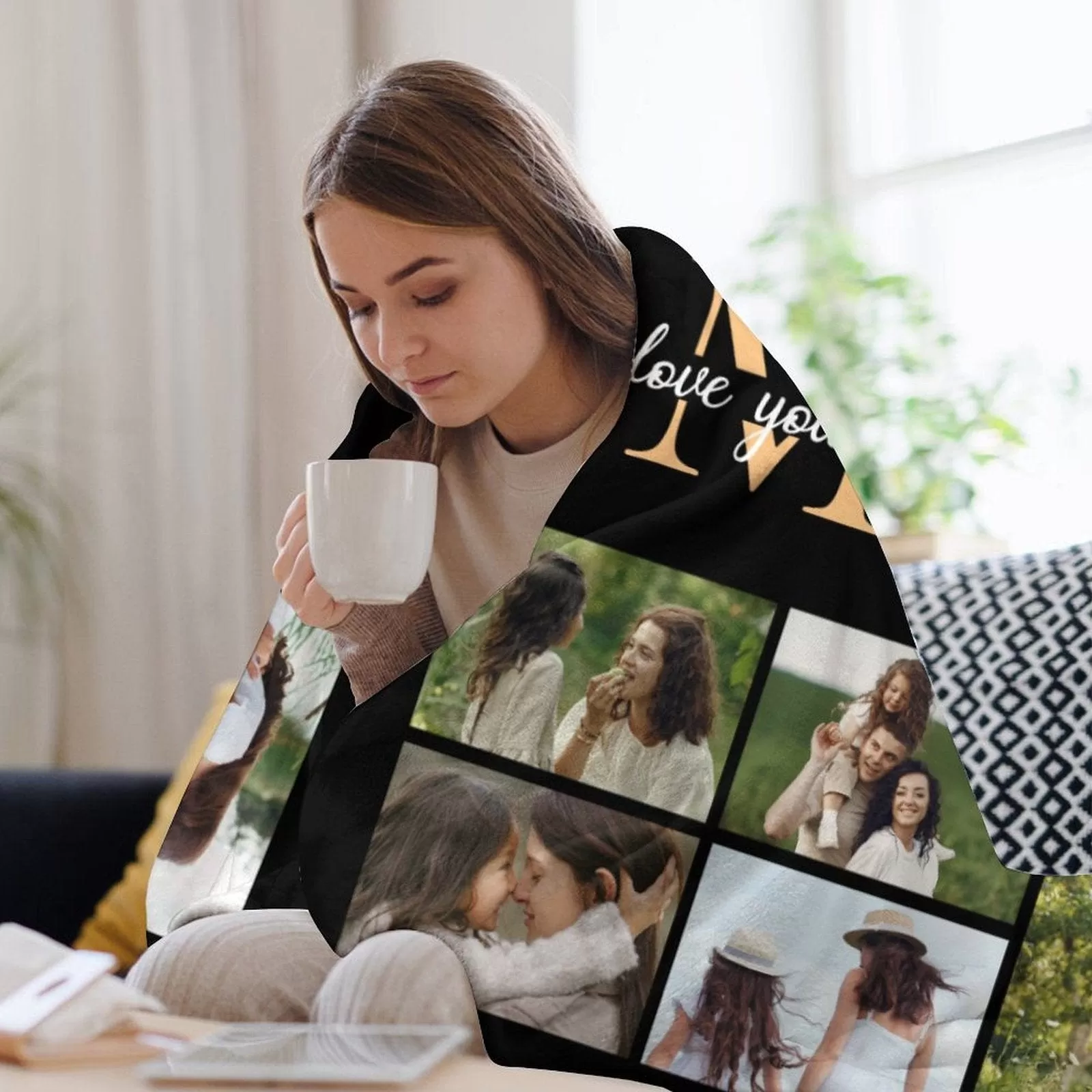 Custom Photo Best Mom Black Anti-pilling Flannel Blanket Personalized Mother's Day Blanket Gifts For Best Mom And Grandma