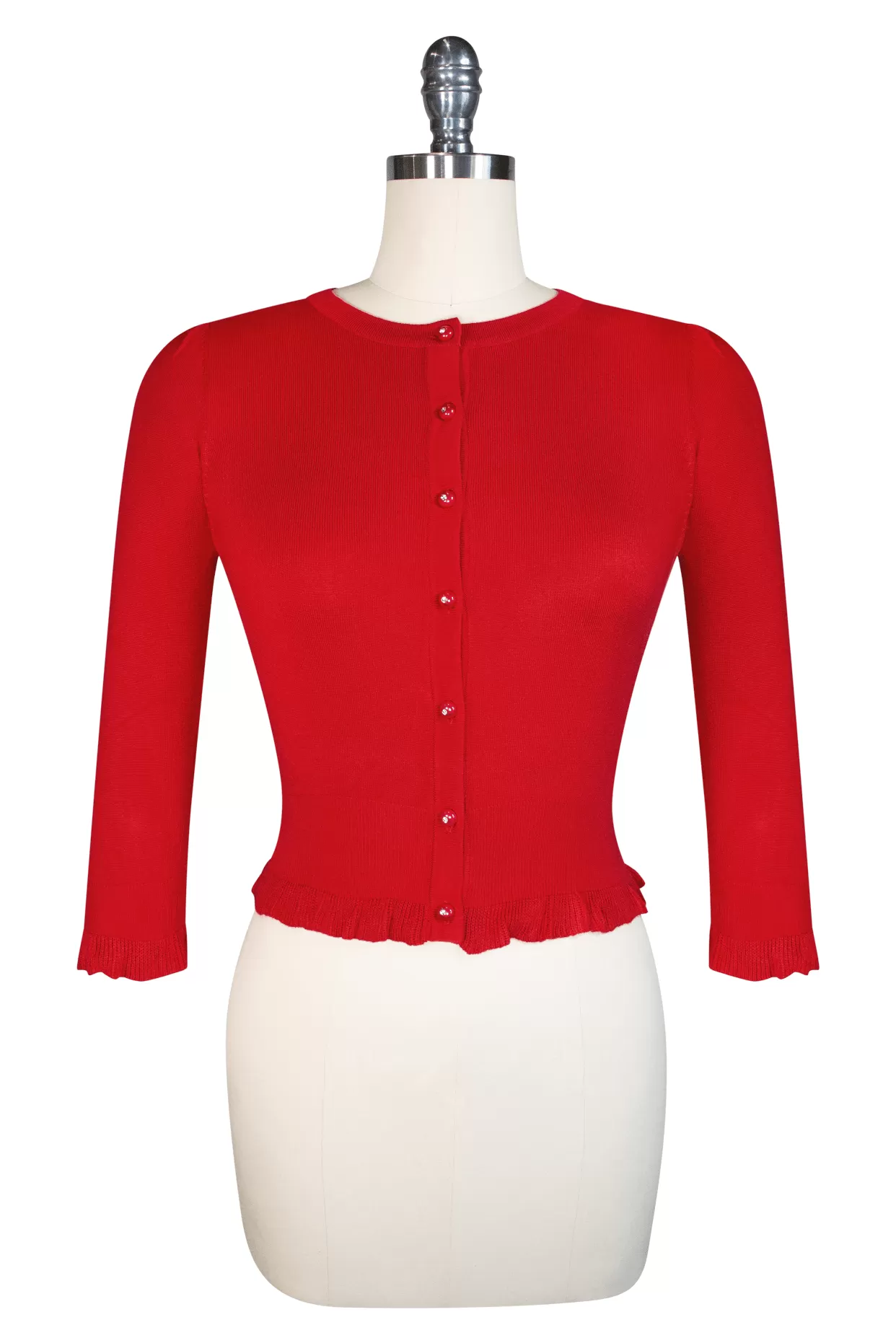 D'Amour 3/4 Sleeve Cardigan (Red)