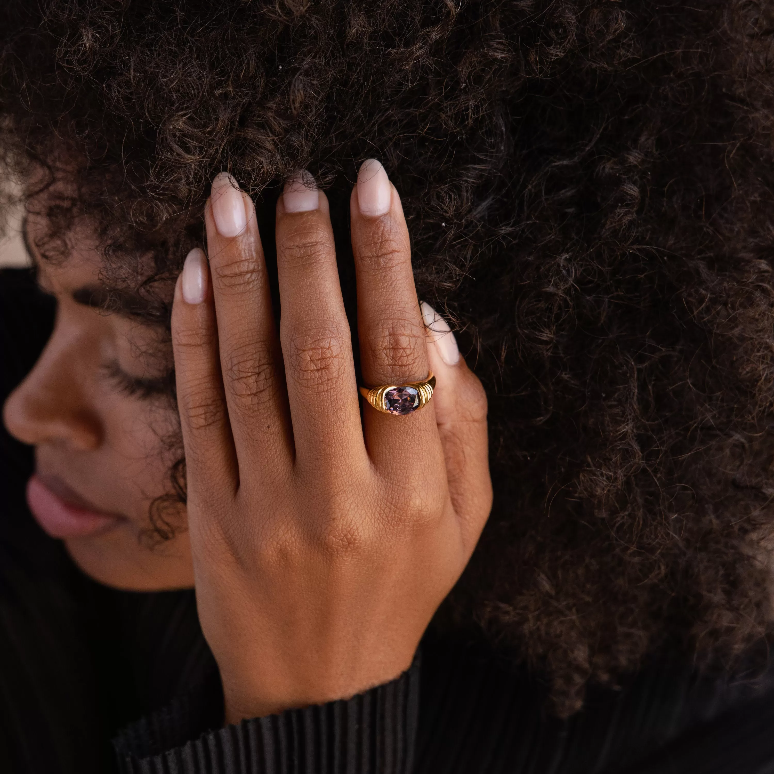 Dark Amethyst Signet Ring