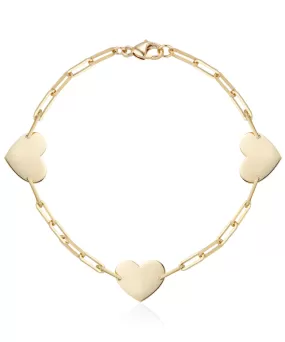 Delicate Three Hearts Bracelet