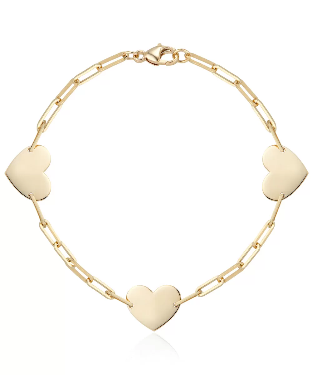 Delicate Three Hearts Bracelet