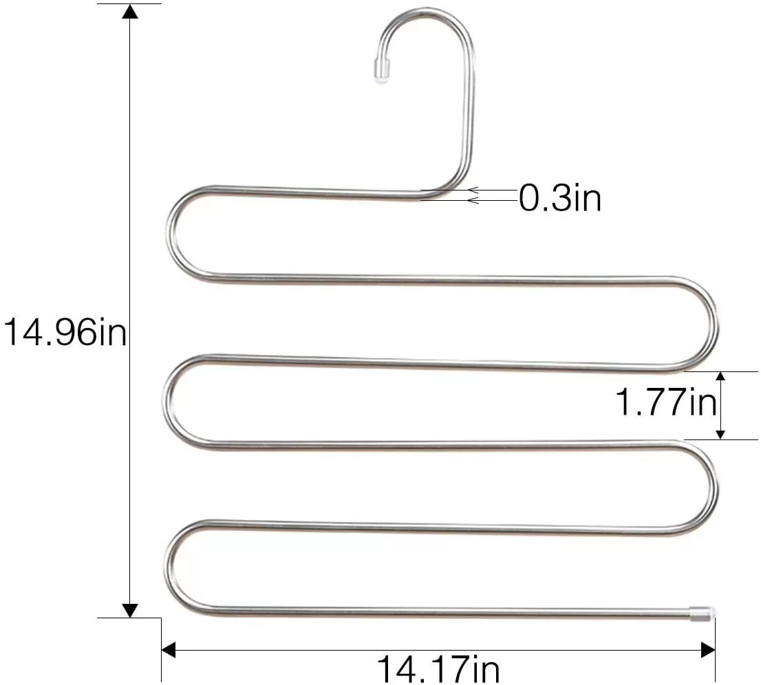 DOIOWN Pants Hangers 5 Pieces Non Slip Space Saving Hangers Stainless Steel Clothes Hangers Closet Organizer for Pants Jeans Scarf(Upgrade Style)