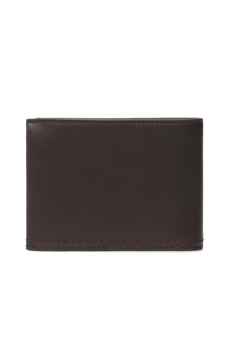 Duo Stitch Bifold 5CC W/Coin L - Dark Brown