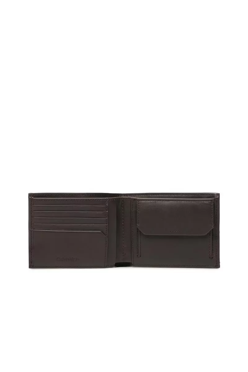 Duo Stitch Bifold 5CC W/Coin L - Dark Brown